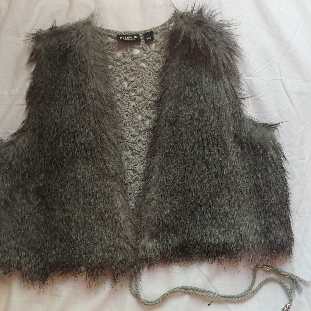Arden B. Faux Fur Crochet Vest
